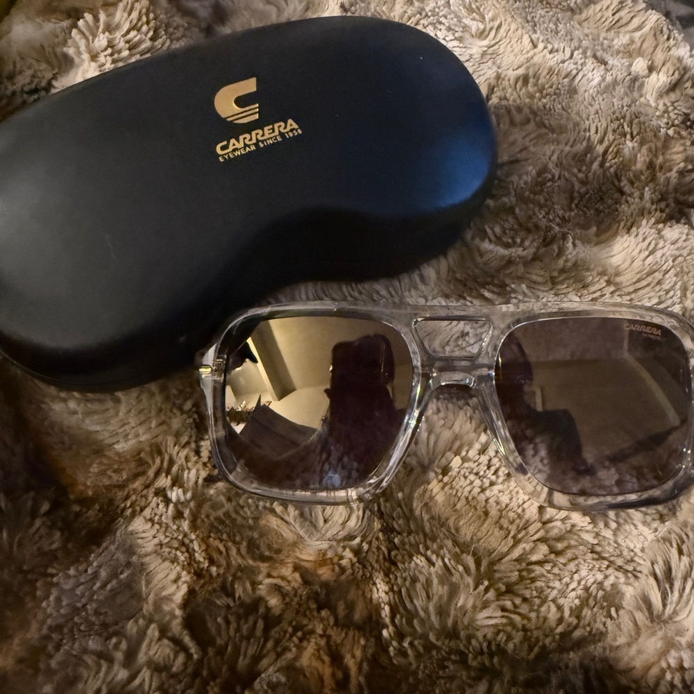 Carrera Transparent Frame Sunglasses with Dark Lenses